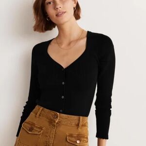 Boden Women's Black V-Neck Cardigan